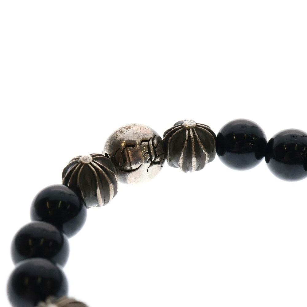 CHROME HEARTS(クロムハーツ) 10mm BEAD ビーズブレスレット クロスボール シルバー/ブラック
