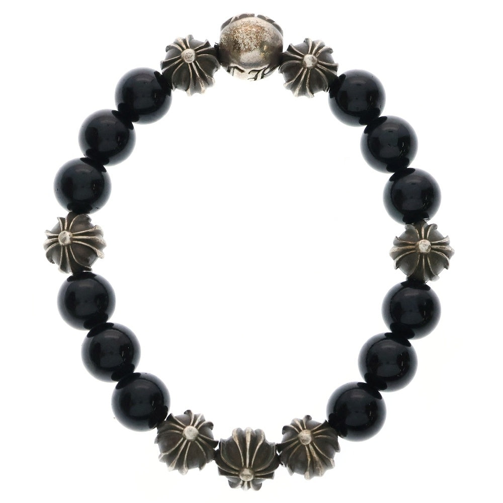 CHROME HEARTS(クロムハーツ) 10mm BEAD ビーズブレスレット クロスボール シルバー/ブラック