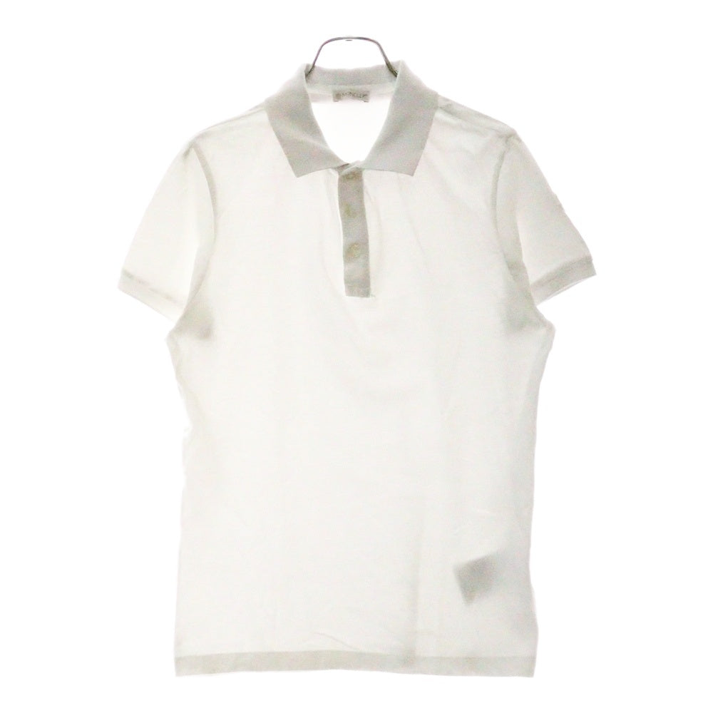MONCLER(モンクレール) MAGLIA POLO F20918A70510 84556 ロゴワッペン付き半袖ポロシャツ ホワイト