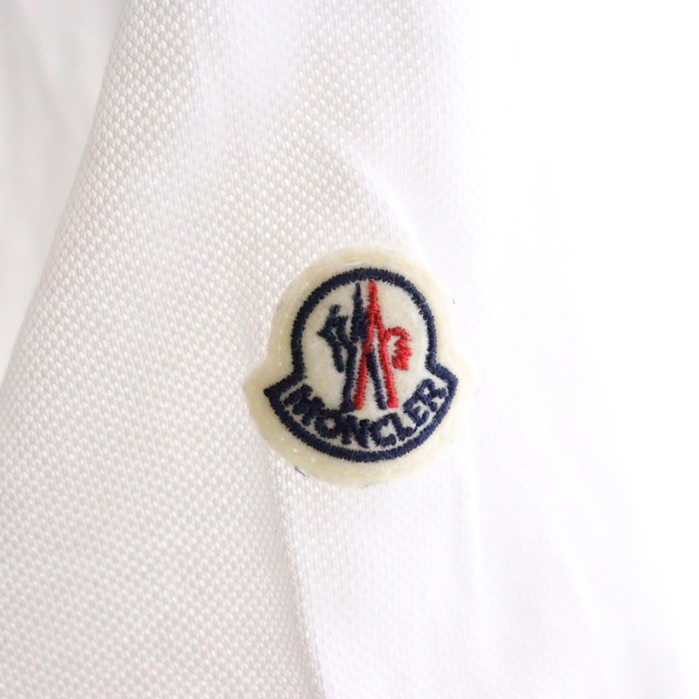 MONCLER(モンクレール) MAGLIA POLO F20918A70510 84556 ロゴワッペン付き半袖ポロシャツ ホワイト