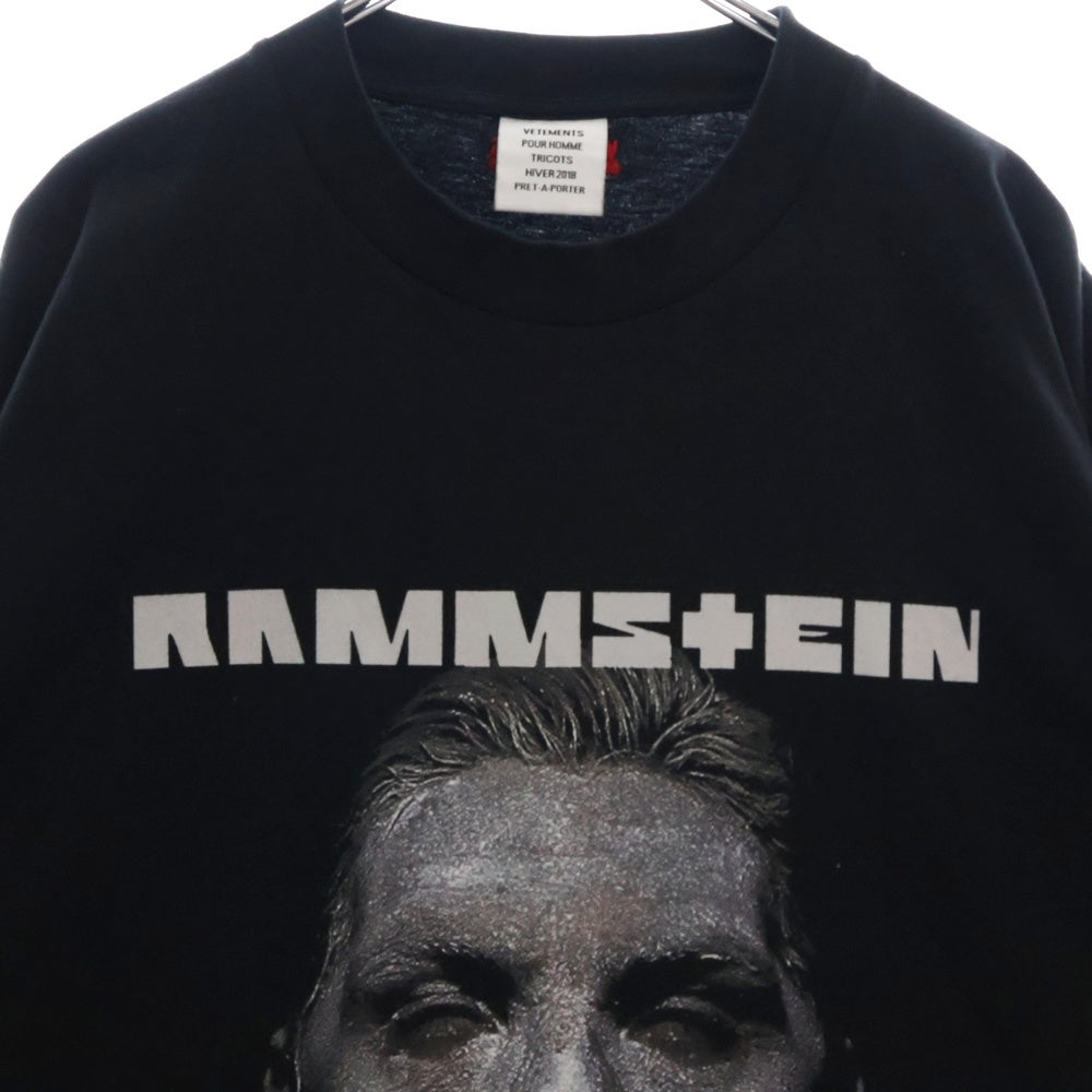 VETEMENTS(ヴェトモン) 17AW Rammstein Oversized Tee MAH18TR27 ラムシュタイン オーバーサイズ半袖Tシャツ ブラック