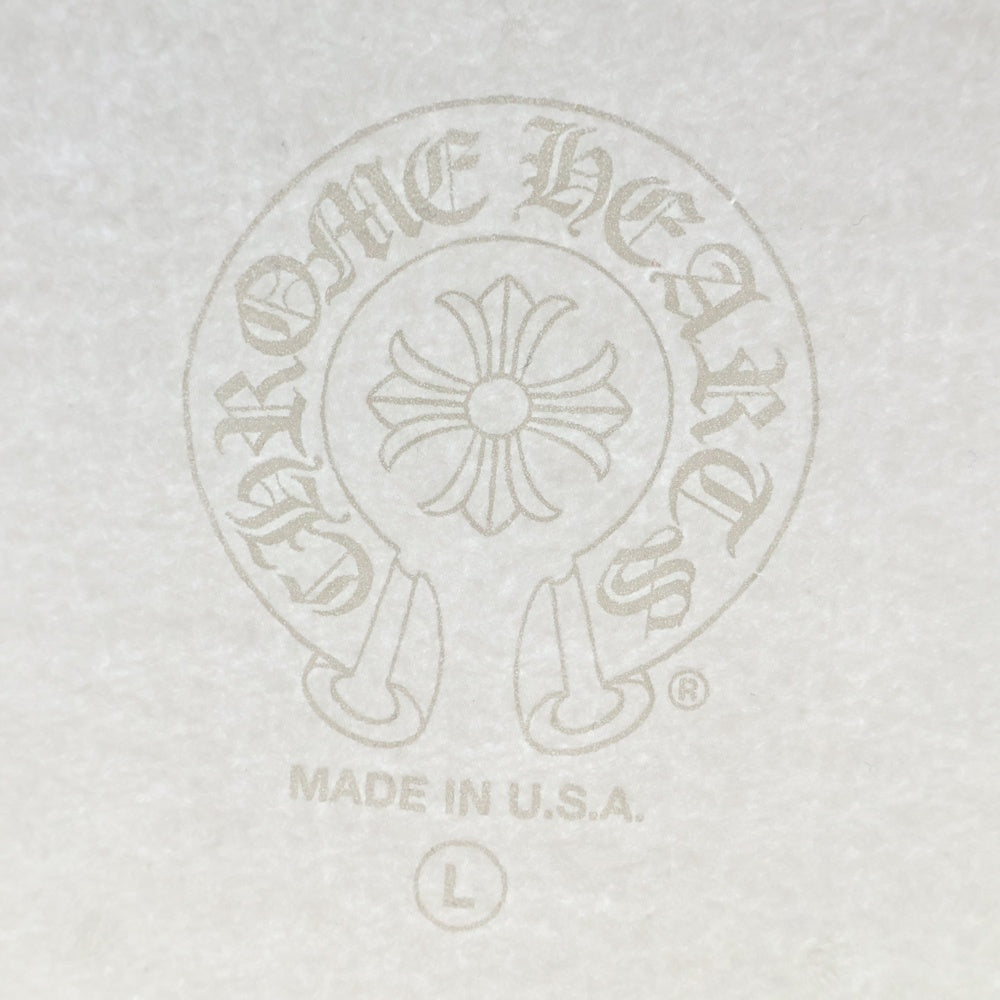 CHROME HEARTS(クロムハーツ) LOVE YOU CREW SWTSHRT 袖フローラルクロスハートプリントスウェットトレーナー ホワイト