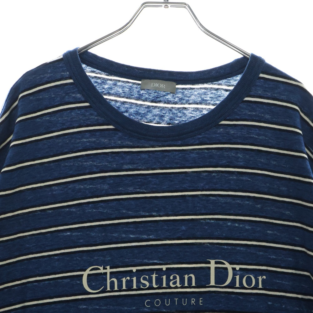 DIOR(ディオール) ロゴボーダー半袖Tシャツ 493J671B0938 ネイビー