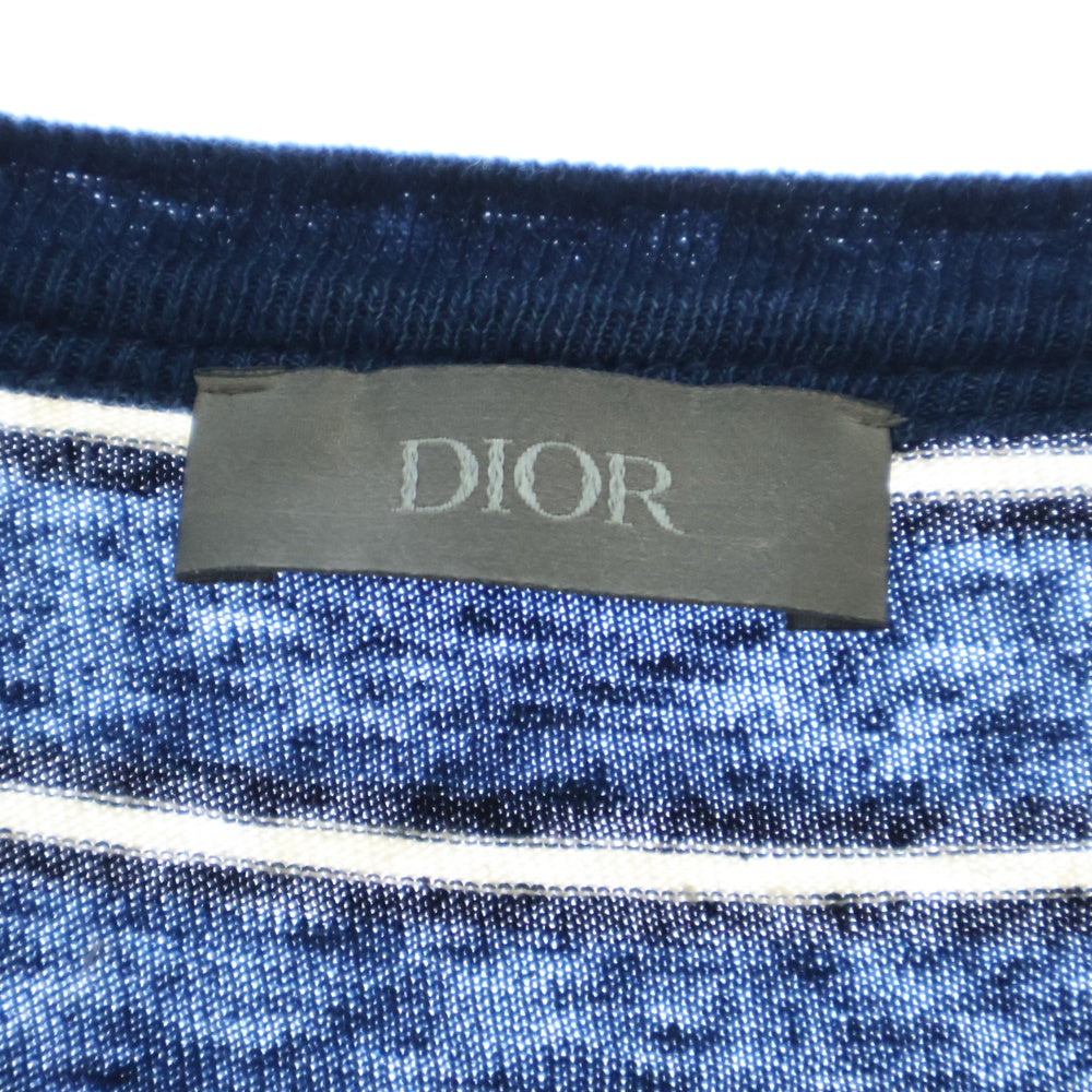 DIOR(ディオール) ロゴボーダー半袖Tシャツ 493J671B0938 ネイビー