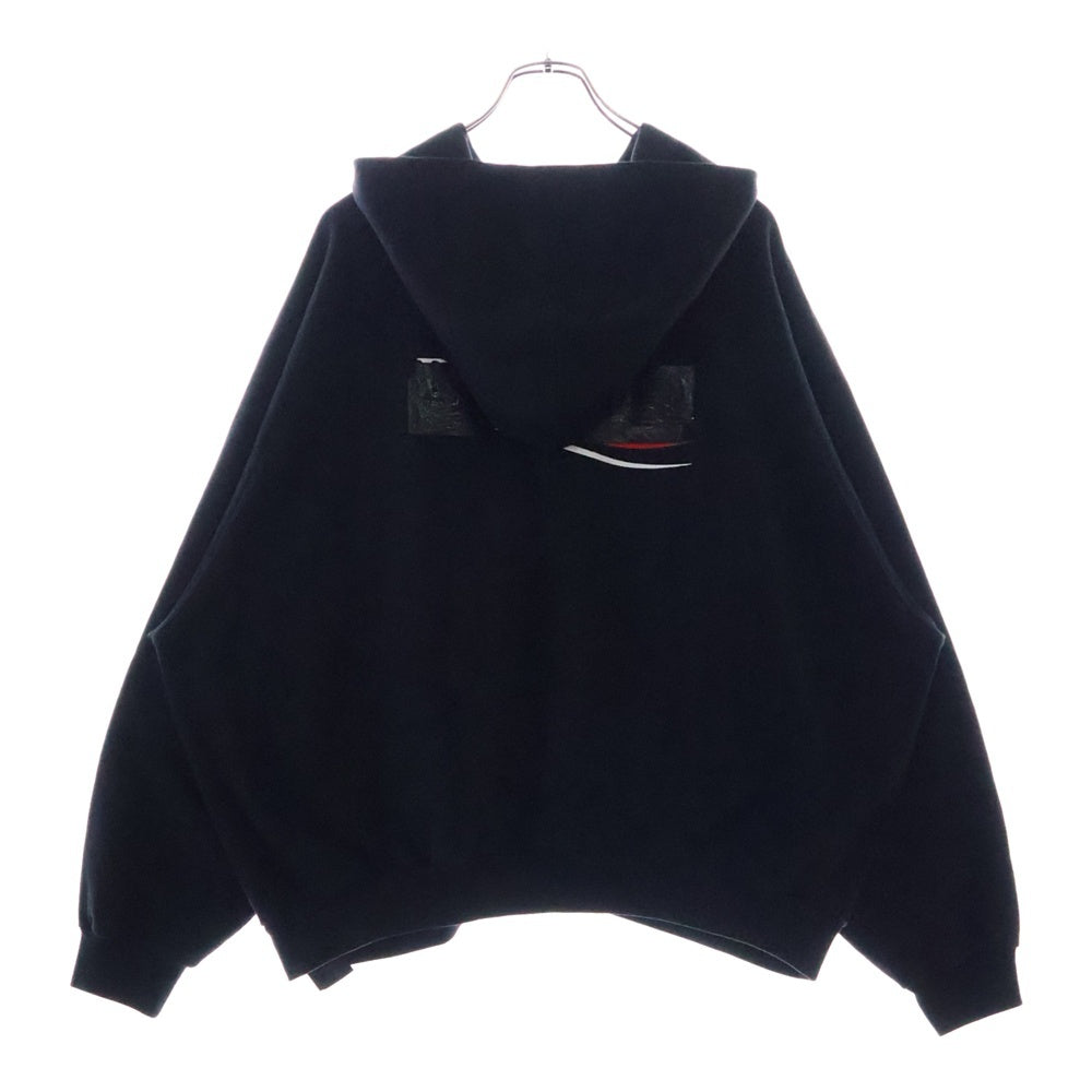 BALENCIAGA(バレンシアガ) 22AW GAFFER HOODIE 72045 TNVG2 キャンペーンロゴジップアップスウェットパーカー ブラック