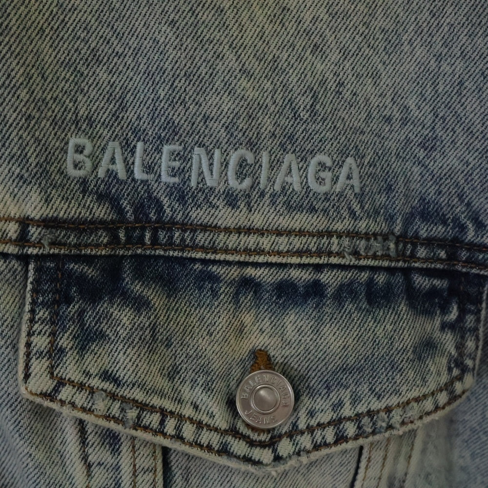 BALENCIAGA(バレンシアガ) 22AW ロゴ刺繍オーバーサイズツイストデニムジャケット 706654 TDW14 インディゴ