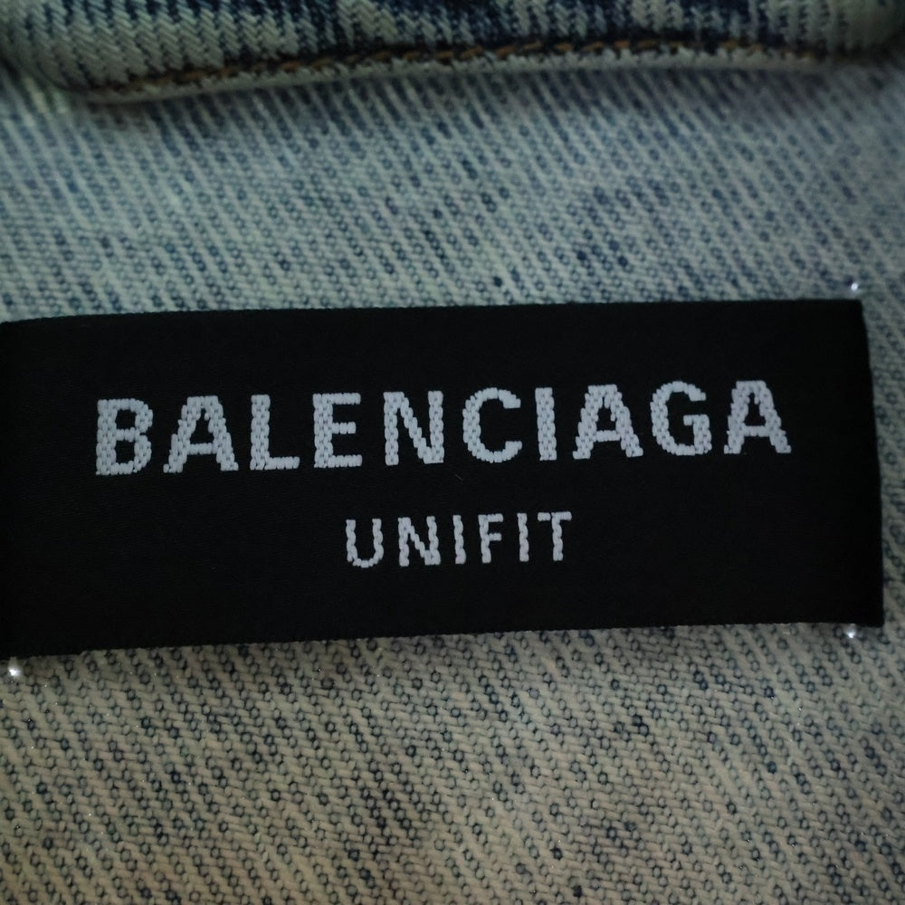 BALENCIAGA(バレンシアガ) 22AW ロゴ刺繍オーバーサイズツイストデニムジャケット 706654 TDW14 インディゴ