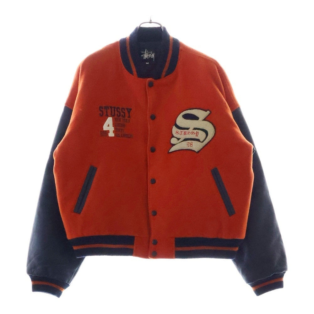 STUSSY(ステューシー) 90s BIG4 4都市限定モデルウール切り替えスタジャン ジャケット オールド オレンジ