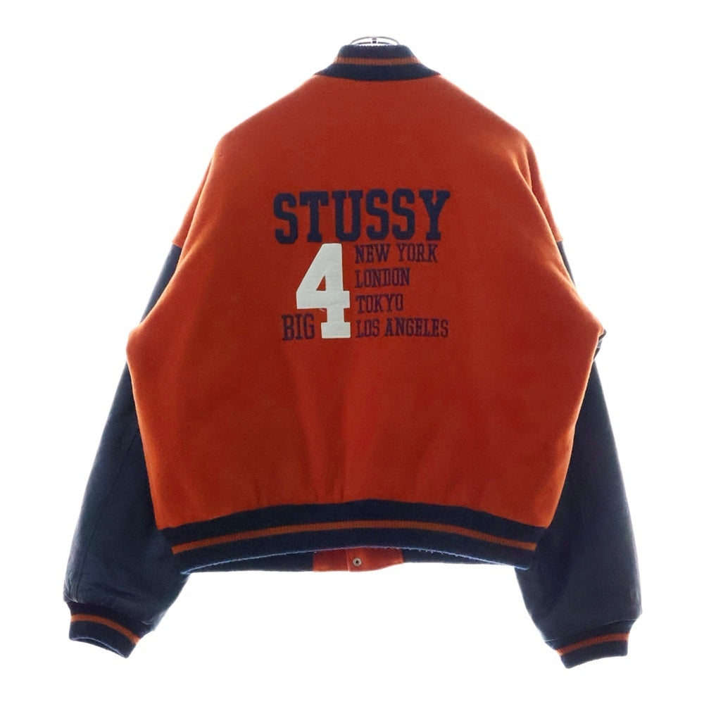 STUSSY(ステューシー) 90s BIG4 4都市限定モデルウール切り替えスタジャン ジャケット オールド オレンジ