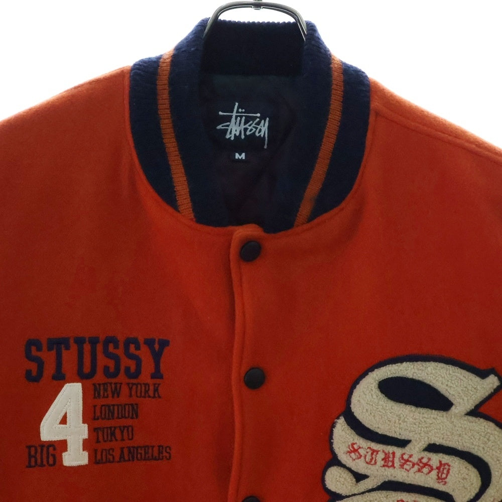 STUSSY(ステューシー) 90s BIG4 4都市限定モデルウール切り替えスタジャン ジャケット オールド オレンジ