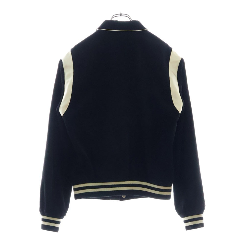 CELINE(セリーヌ) 19AW Teddy Jacket in Corduroy サテン切替 コーデュロイ テディジャケット ブルゾン スタジアムジャケット スタジャン ブラック 2V191824D