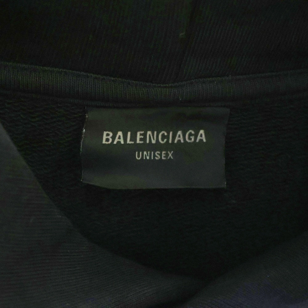 BALENCIAGA(バレンシアガ) 24AW ループスポーツアイコン ウォッシュドスウェットパーカー 767877 TRVC3 ブラック