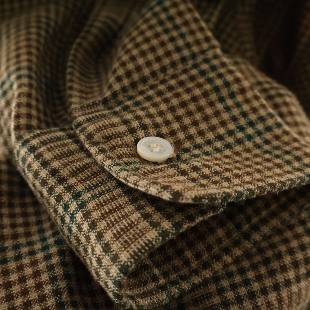 CELINE(セリーヌ) Small Check Double Pocket Shirt 2T013654G スモールチェックダブルポケット長袖シャツ ベージュ
