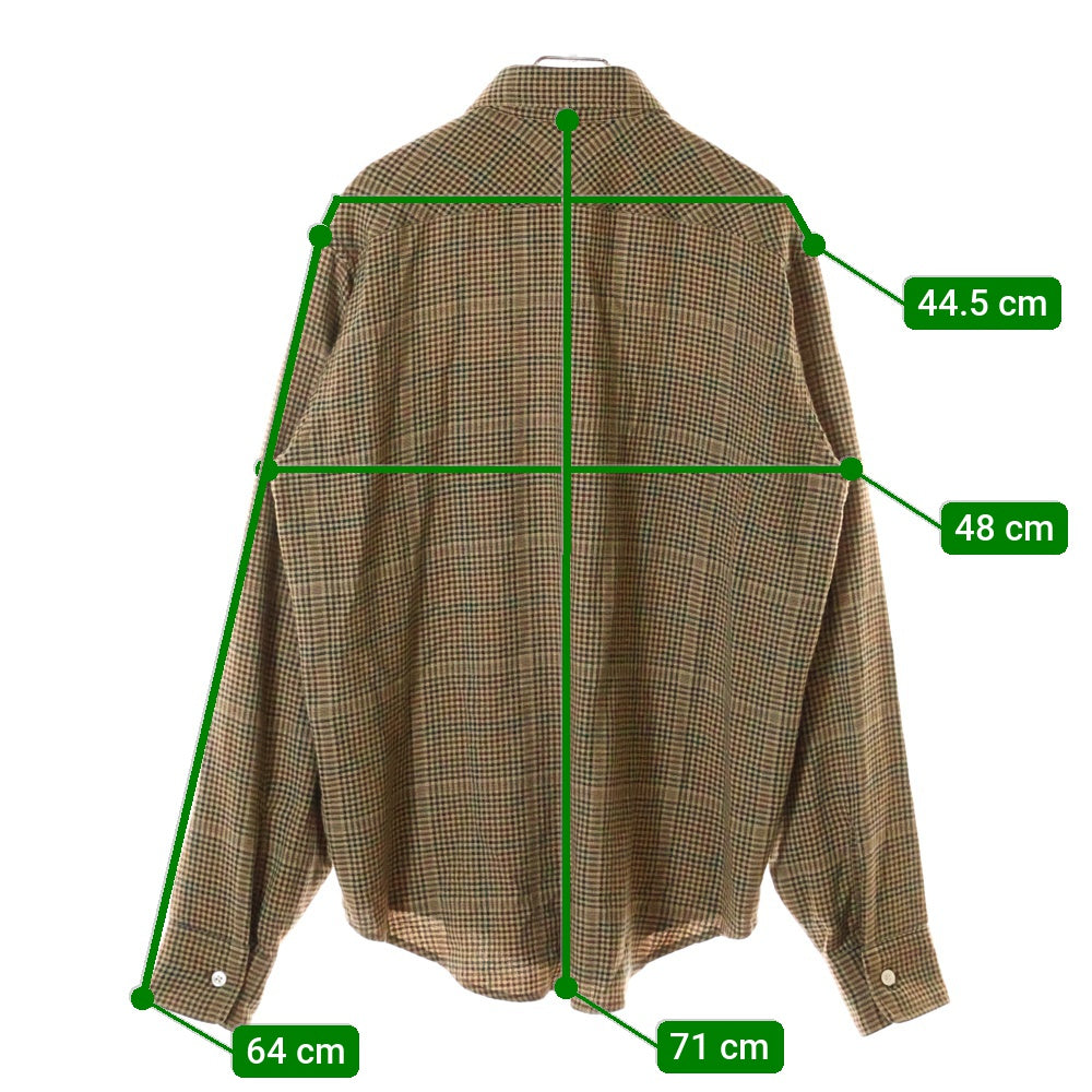 CELINE(セリーヌ) Small Check Double Pocket Shirt 2T013654G スモールチェックダブルポケット長袖シャツ ベージュ