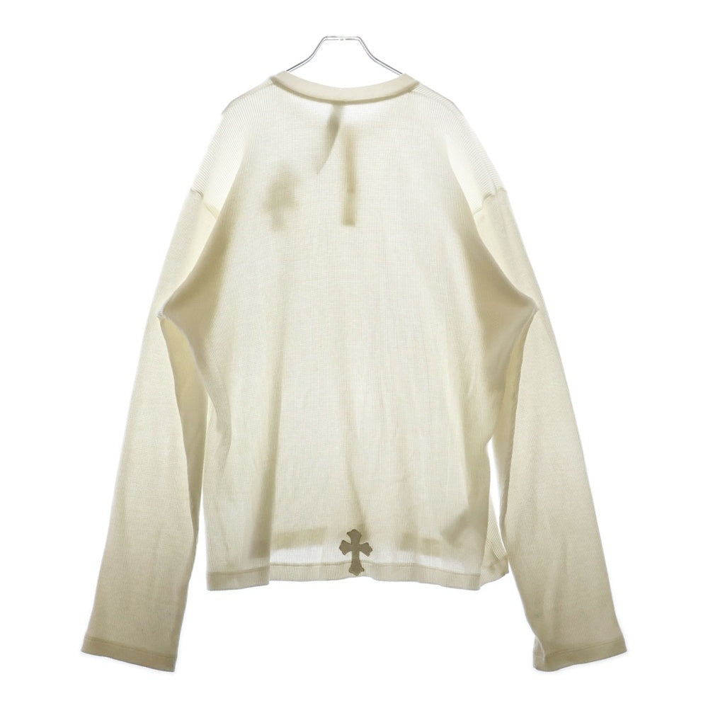 CHROME HEARTS(クロムハーツ) GRP Y NOT U OVRSZD PLV THRML ヘンリーネッククロスパッチサーマル長袖カットソー ホワイト