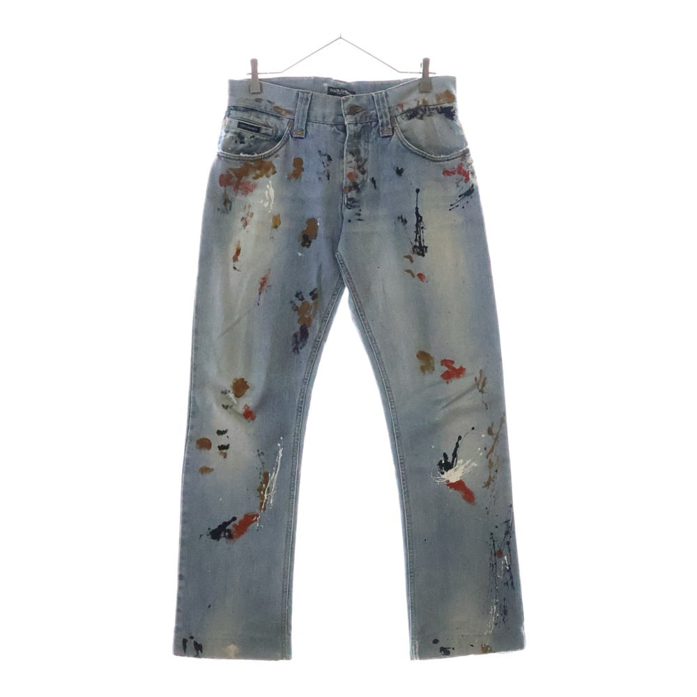 DOLCE & GABBANA(ドルチェアンドガッバーナ) ペイントデニムパンツ インディゴ