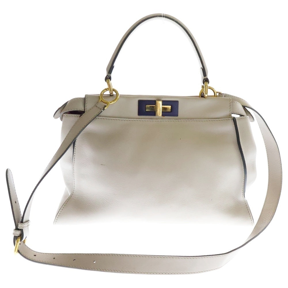 FENDI(フェンディ) ピーカブー レザー2WAYハンドバッグ 8BN290 ベージュ