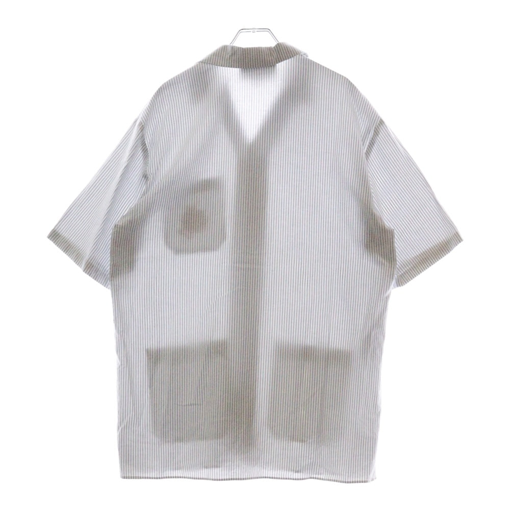 GUCCI(グッチ) 21AW LES POMMES Apple Designed Short Sleeve Shirt 663637 ZAHCS 刺繍 ストライプ 半袖シャツ ブルー