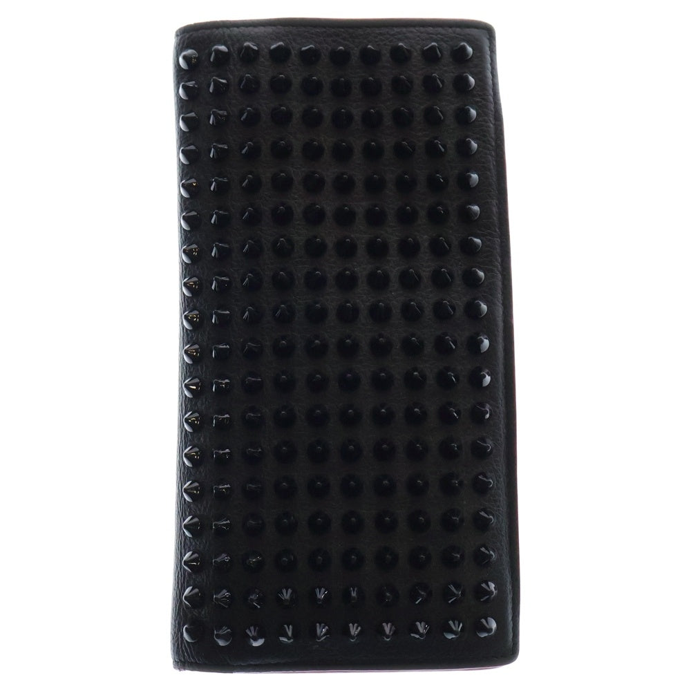 CHRISTIAN LOUBOUTIN(クリスチャンルブタン) Naxos Wallet 3165049 ナクソス ウォレット スタッズ スパイク 長財布 二つ折り財布 ブラック/レッド
