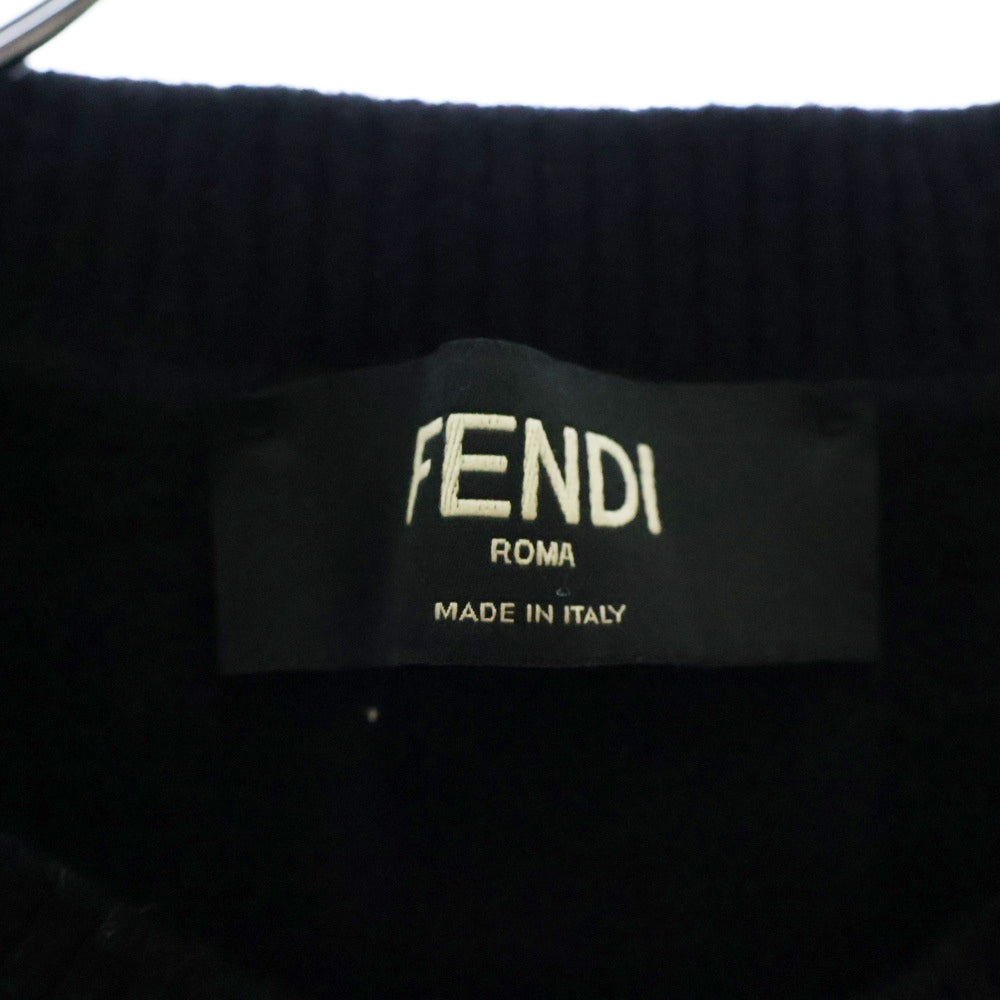 FENDI(フェンディ) Logo Sweater FZZ478 A8BH 総柄 ロゴデザインセーター ニット ブラック