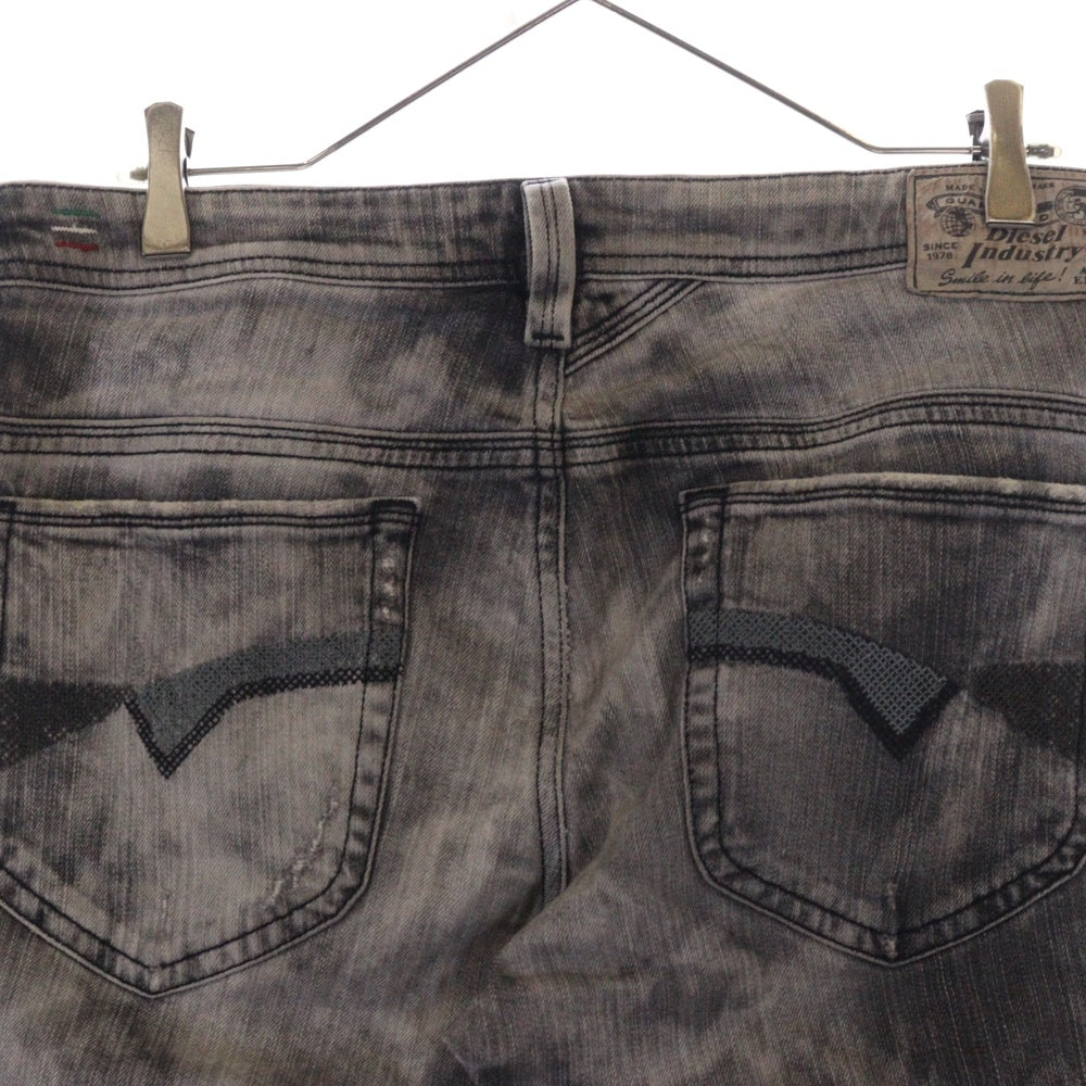 DIESEL INDUSTRY(ディーゼルインダストリー) THANAZ ウォッシュド加工 ジップフライ デニムパンツ グレー