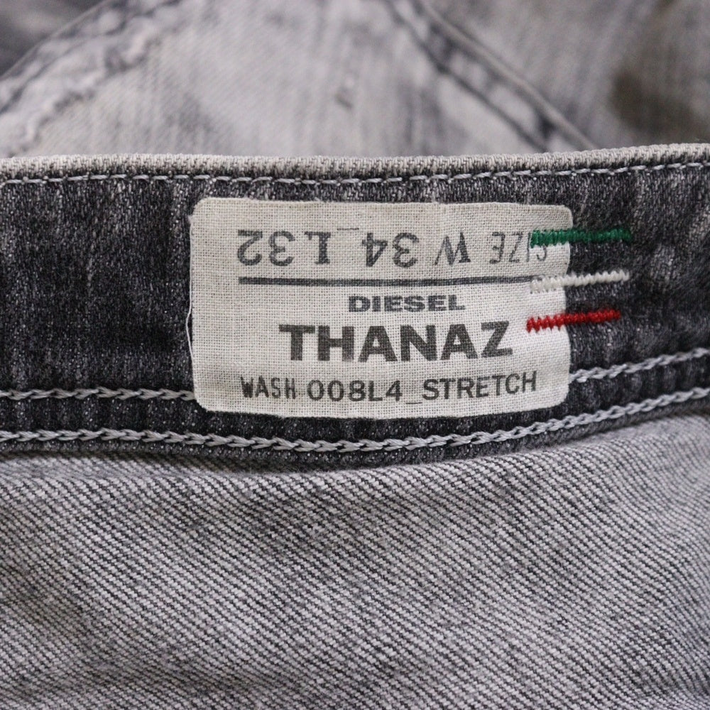 DIESEL INDUSTRY(ディーゼルインダストリー) THANAZ ウォッシュド加工 ジップフライ デニムパンツ グレー