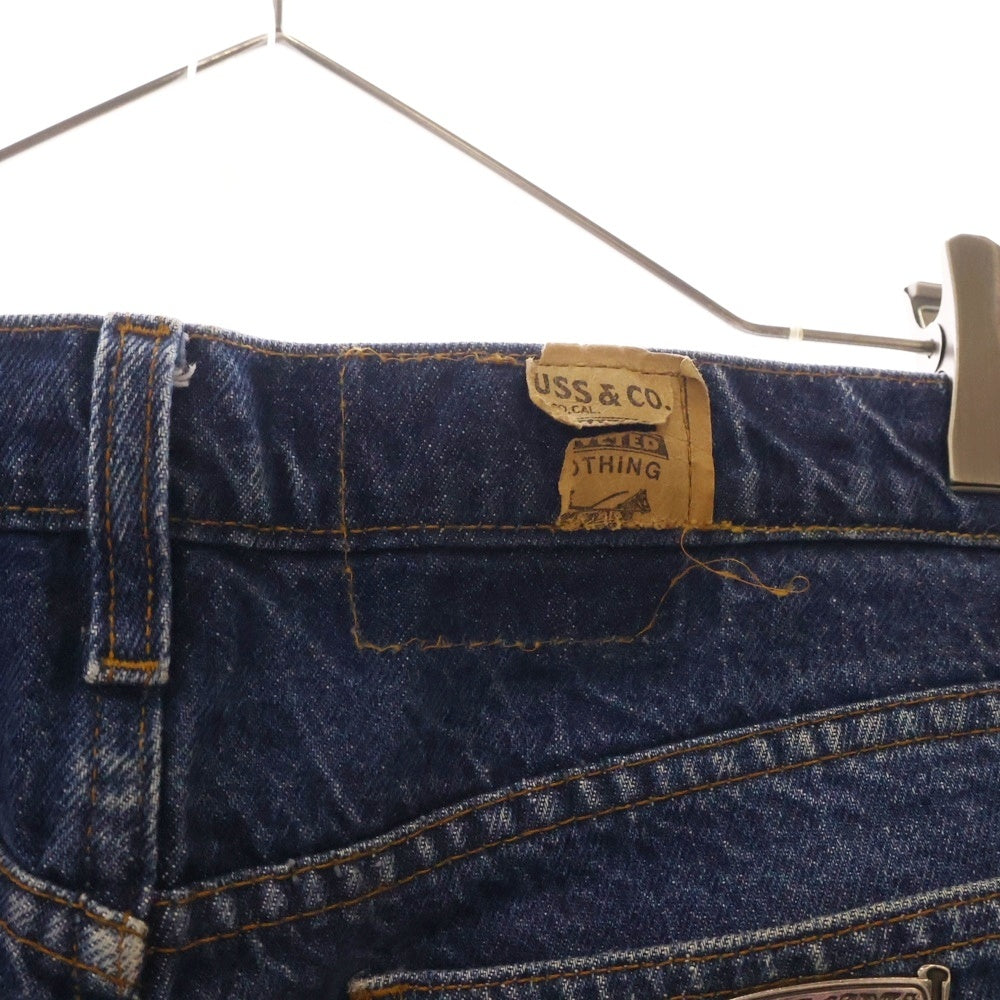 CHROME HEARTS(クロムハーツ) ×U VNTG JEAN 517 BL ORNG TAB ×リーバイス レザークロスパッチ付き517ウォッシュドデニムパンツ インディゴ