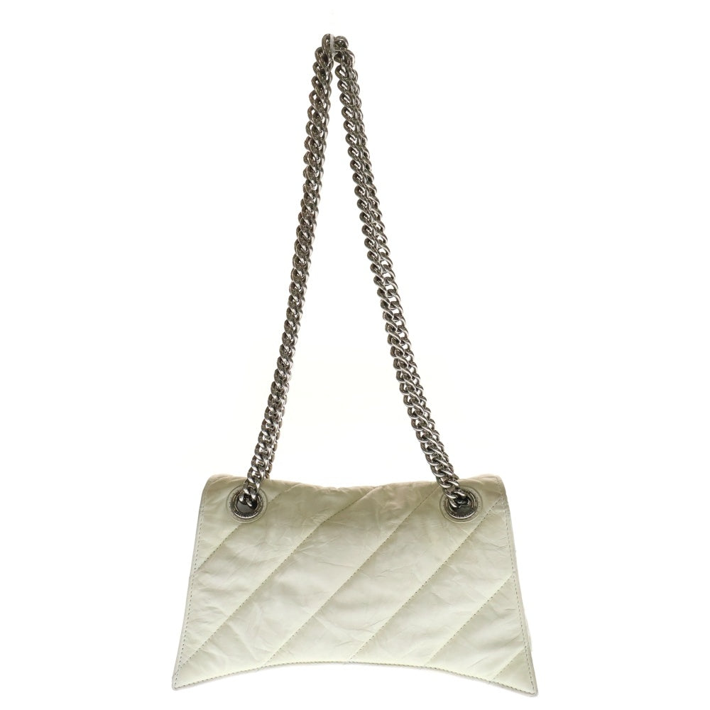 BALENCIAGA(バレンシアガ) Crush Chain Bag 716351 9001 Bロゴ クラッシュチェーンレザーバッグ ホワイト