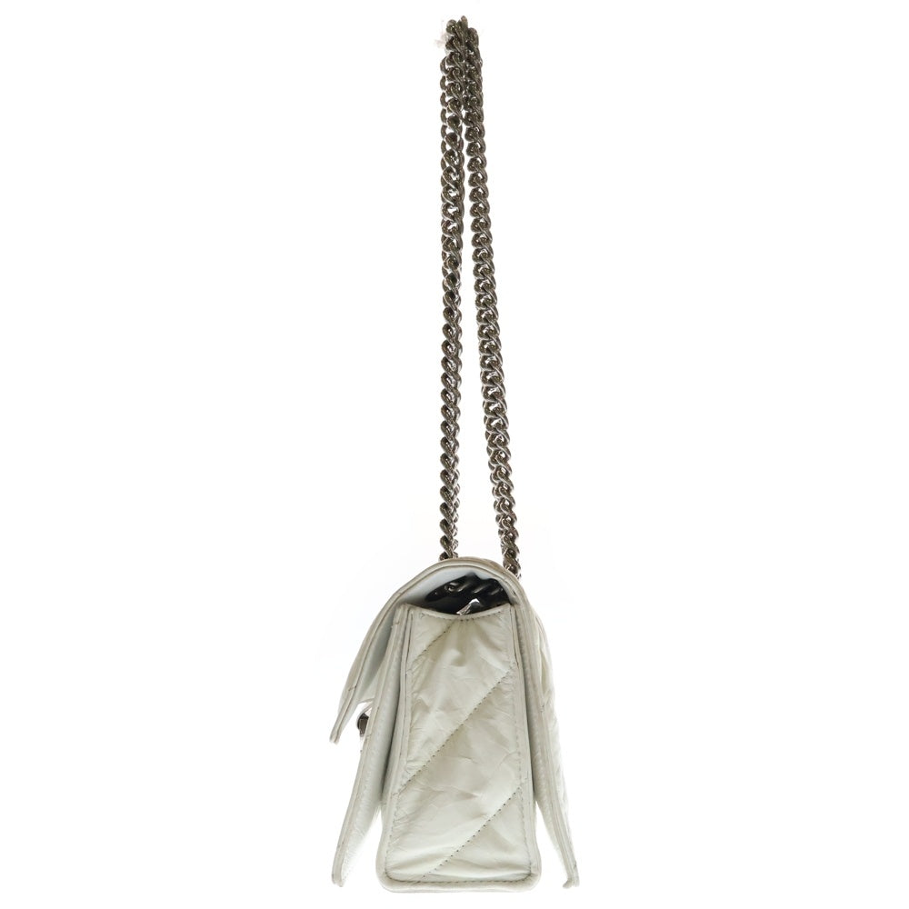 BALENCIAGA(バレンシアガ) Crush Chain Bag 716351 9001 Bロゴ クラッシュチェーンレザーバッグ ホワイト