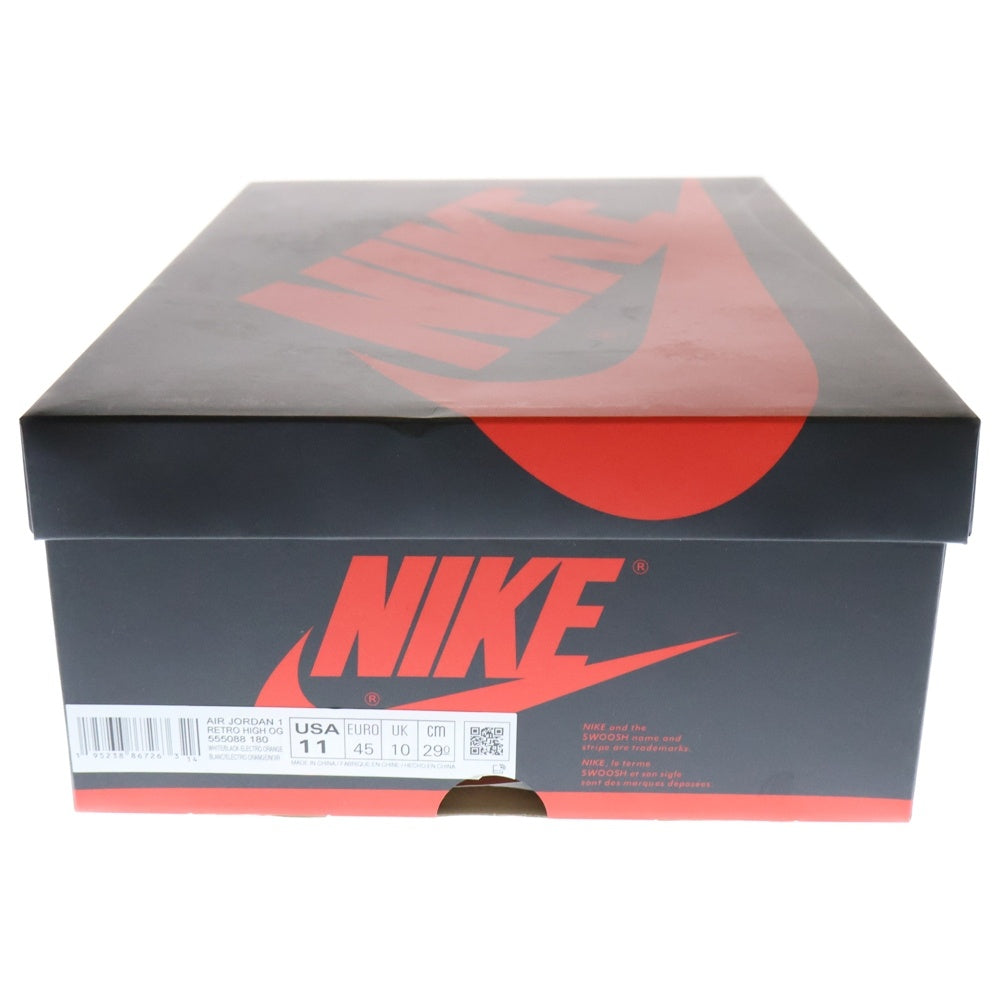 NIKE(ナイキ) AIR JORDAN 1 Retro High OG Electro Orange 555088-180 エアジョーダン1 エレクトロオレンジ ハイカットスニーカー ホワイト/オレンジ US11/29.0cm