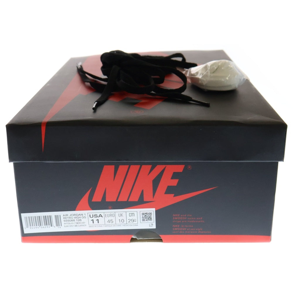 NIKE(ナイキ) AIR JORDAN1 RETRO HIGH OG LIGHT SMOKE GREY 555088-126 エアジョーダン1 スモークグレー ハイカットスニーカー ホワイト/グレー US11/29.0cm