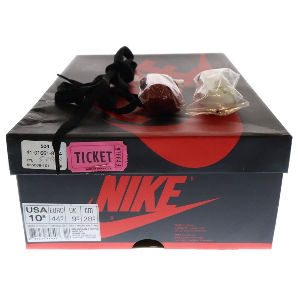NIKE(ナイキ) 【観賞用 2015年製】AIR JORDAN 1 RETRO HIGH CHICAGO 555088-101 エアジョーダン1 シカゴ ハイスニーカー レッド/ホワイト US10.5/28.5cm