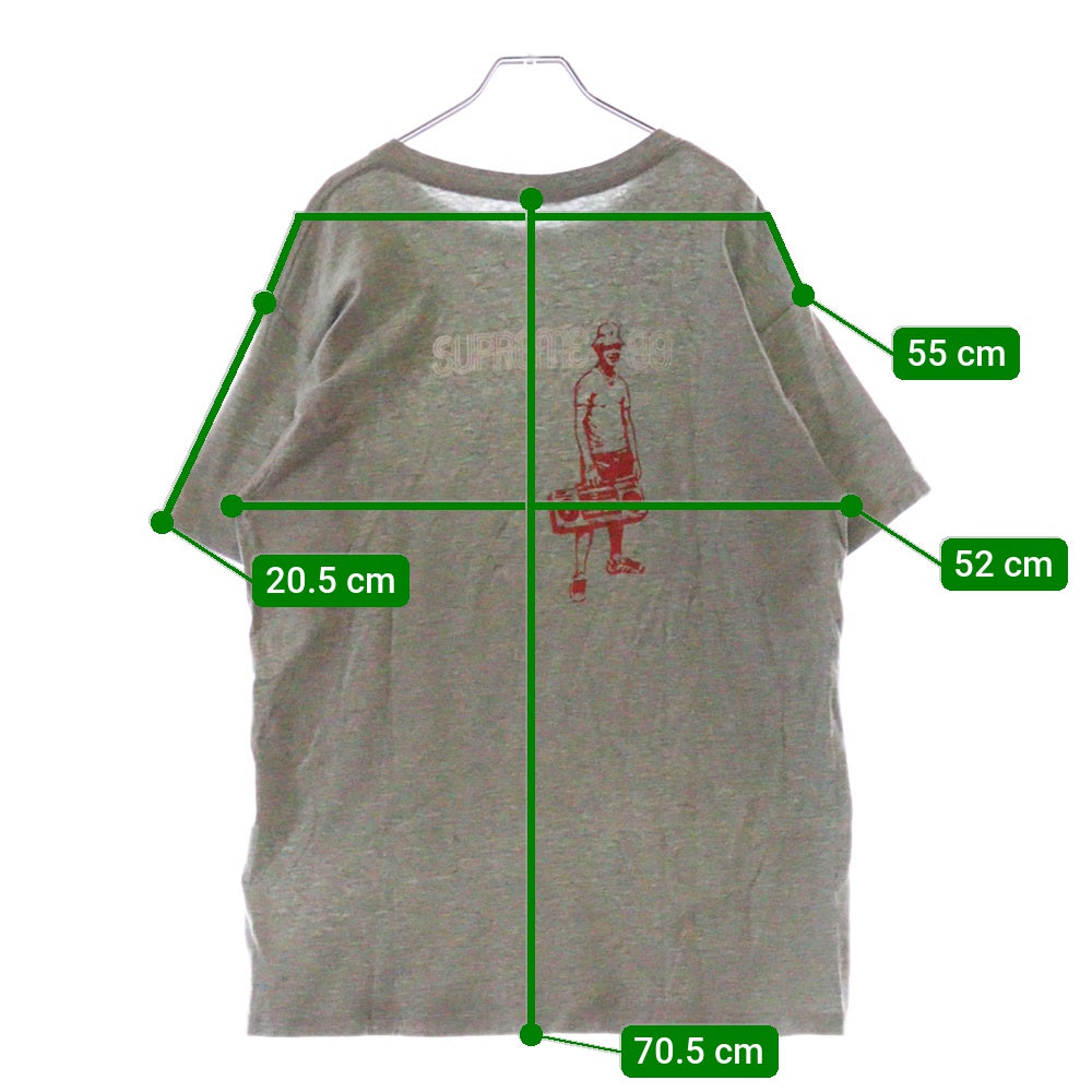SUPREME(シュプリーム) 90s 初期 ラジカセ プリント クルーネック 半袖Tシャツ カットソー グレー