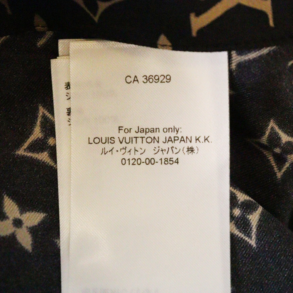 LOUIS VUITTON(ルイヴィトン) 23SS L/S Pajama Shirt RW231W PR0 FOBL06 モノグラム シルク長袖シャツ レディース ブラック/ベージュ