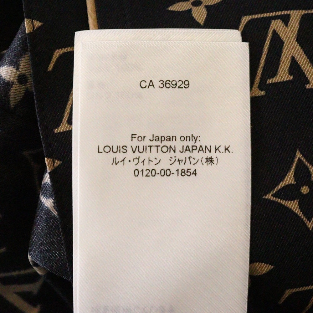 LOUIS VUITTON(ルイヴィトン) 23SS L/S Pajama Shirt RW231W PR0 FOBL06 モノグラム シルク長袖シャツ レディース ブラック/ベージュ