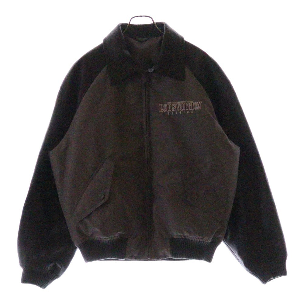 LOUIS VUITTON(ルイヴィトン) 23AW Monoglam Film Studios Mix Leather Blouson RM232 BQV HPL85E モノグラム フィルムスタジオ レザー切替バーシティジャケット グレー