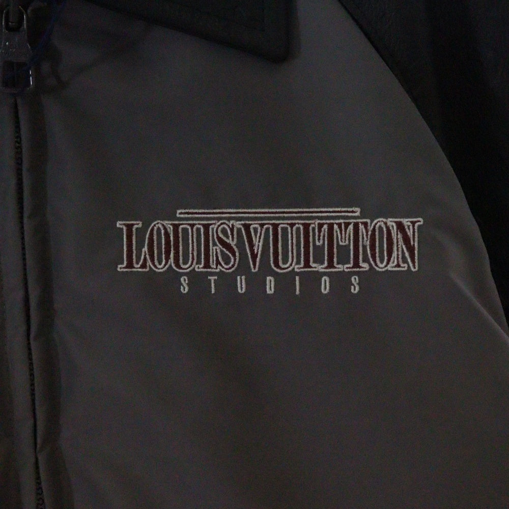 LOUIS VUITTON(ルイヴィトン) 23AW Monoglam Film Studios Mix Leather Blouson RM232 BQV HPL85E モノグラム フィルムスタジオ レザー切替バーシティジャケット グレー