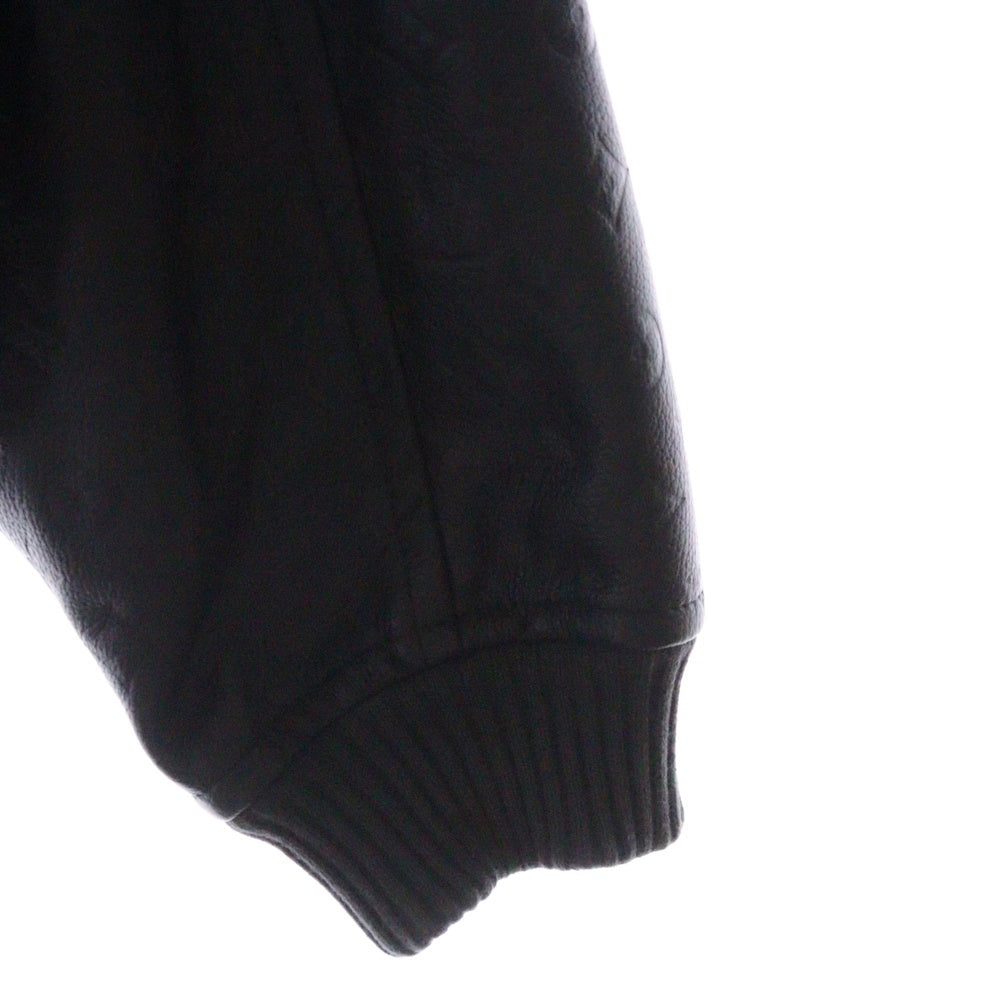LOUIS VUITTON(ルイヴィトン) 23AW Monoglam Film Studios Mix Leather Blouson RM232 BQV HPL85E モノグラム フィルムスタジオ レザー切替バーシティジャケット グレー