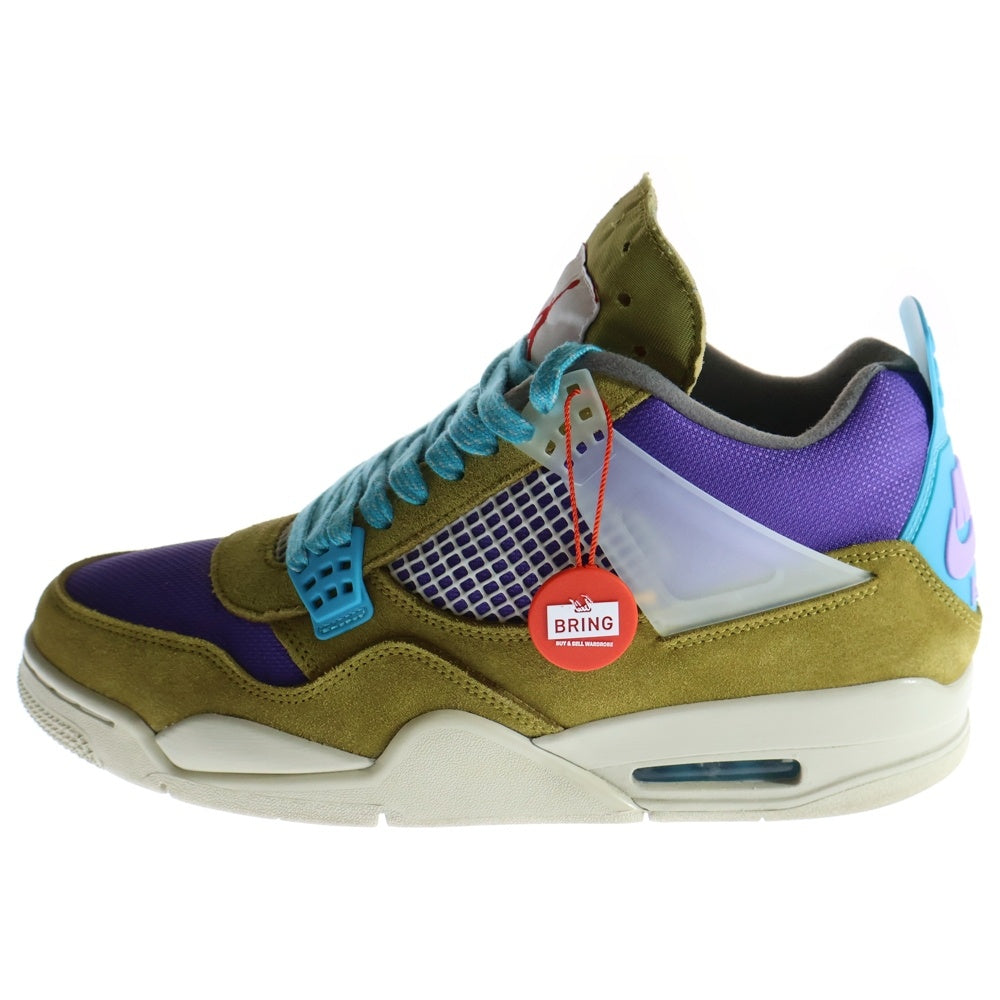 NIKE(ナイキ) ×UNION AIR JORDAN 4 SP DESERT MOSS DJ5718-300 ユニオン エアジョーダン4 デザートモス ミッドカットスニーカー イエロー/パープル US11/29.0cm