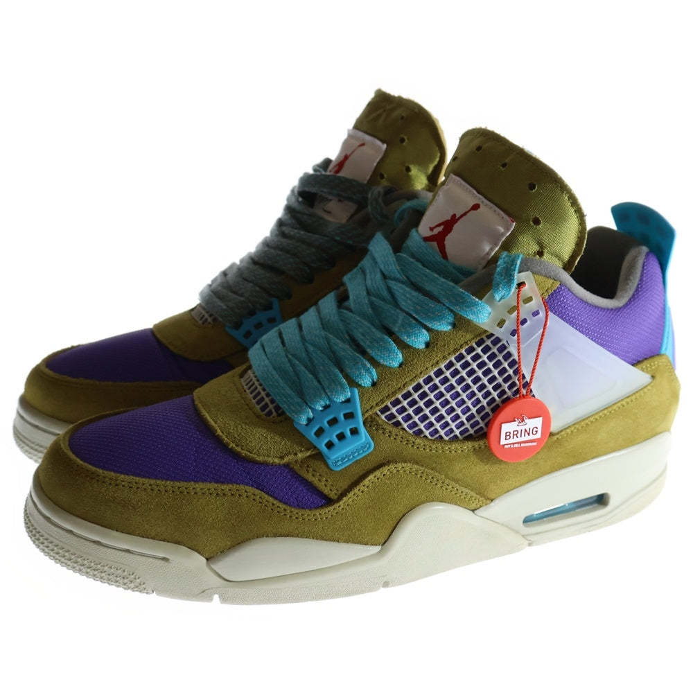NIKE(ナイキ) ×UNION AIR JORDAN 4 SP DESERT MOSS DJ5718-300 ユニオン エアジョーダン4 デザートモス ミッドカットスニーカー イエロー/パープル US11/29.0cm