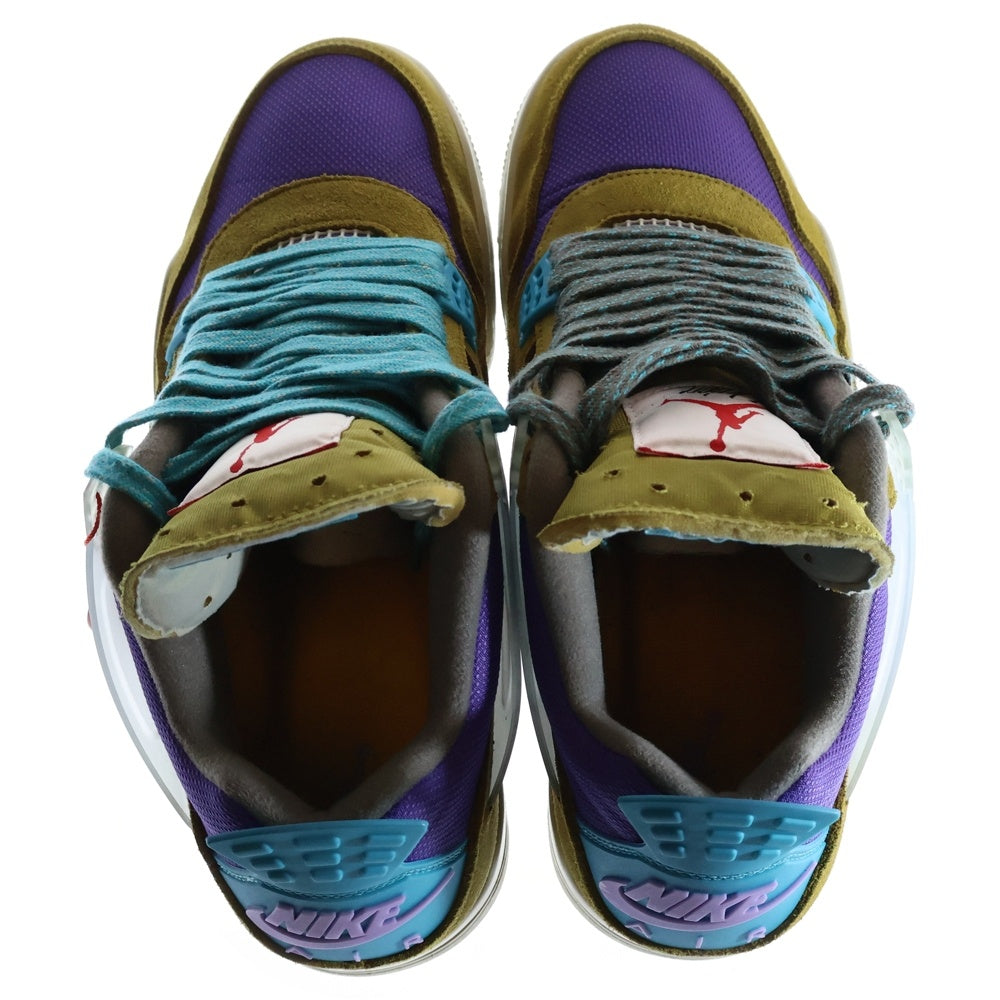 NIKE(ナイキ) ×UNION AIR JORDAN 4 SP DESERT MOSS DJ5718-300 ユニオン エアジョーダン4 デザートモス ミッドカットスニーカー イエロー/パープル US11/29.0cm