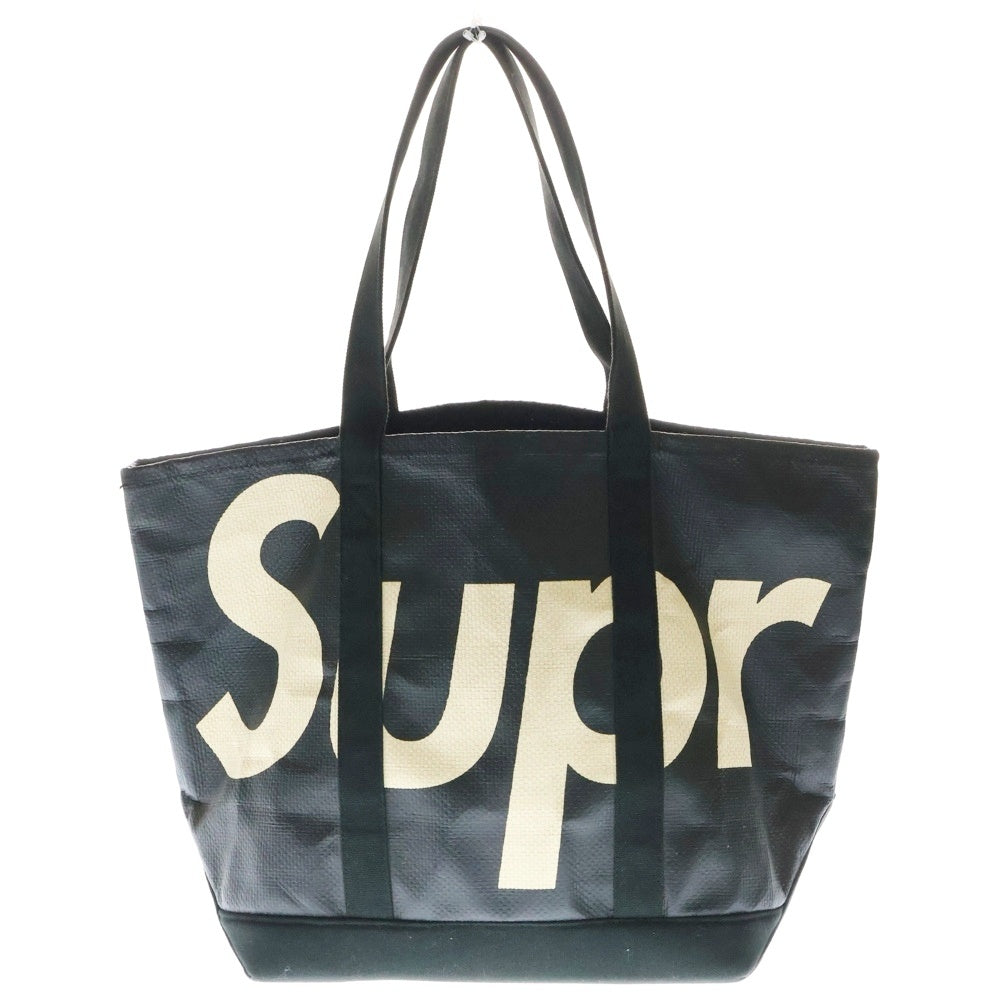 SUPREME(シュプリーム) 20SS Raffia Tote ラフィア ロゴ トートバッグ ブラック