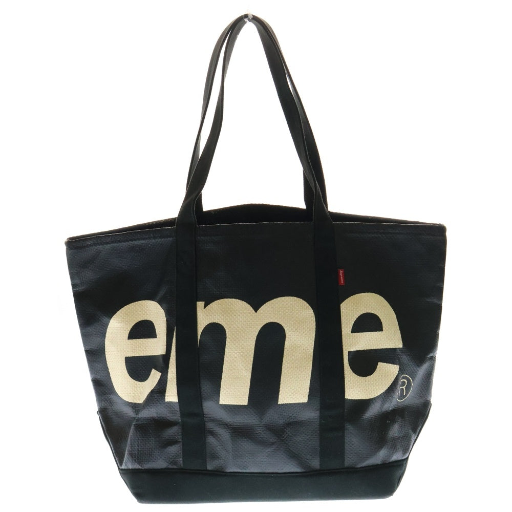 SUPREME(シュプリーム) 20SS Raffia Tote ラフィア ロゴ トートバッグ ブラック