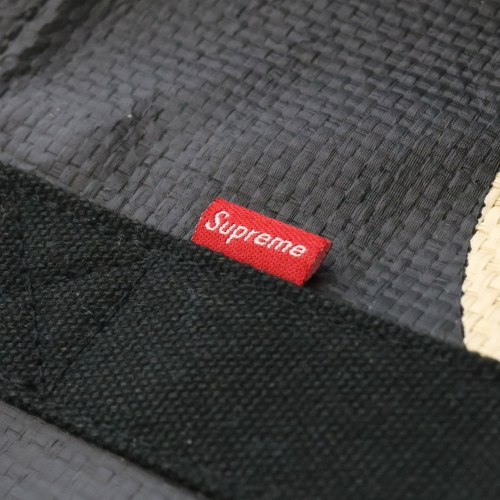 SUPREME(シュプリーム) 20SS Raffia Tote ラフィア ロゴ トートバッグ ブラック