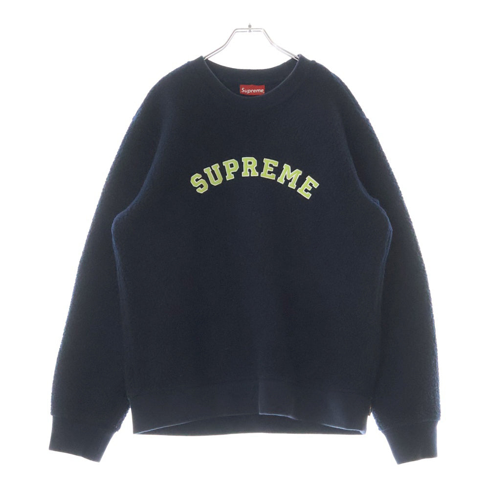 SUPREME(シュプリーム) 17AW Polartec Deep Pile Crewneck ポーラテック クルーネック フリース トレーナー ネイビー