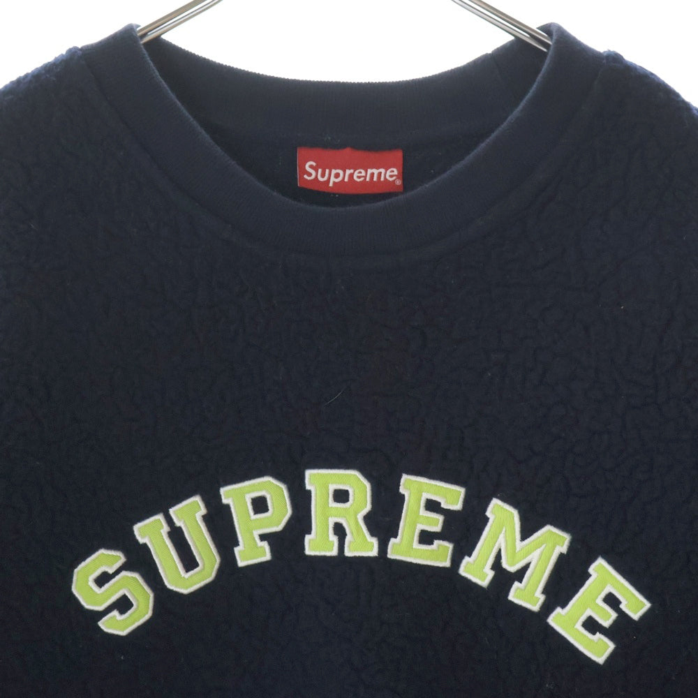 SUPREME(シュプリーム) 17AW Polartec Deep Pile Crewneck ポーラテック クルーネック フリース トレーナー ネイビー