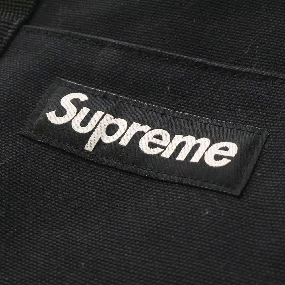 SUPREME(シュプリーム) 22AW Logo Canvas Tote フロントロゴ キャンバス トートバッグ ブラック