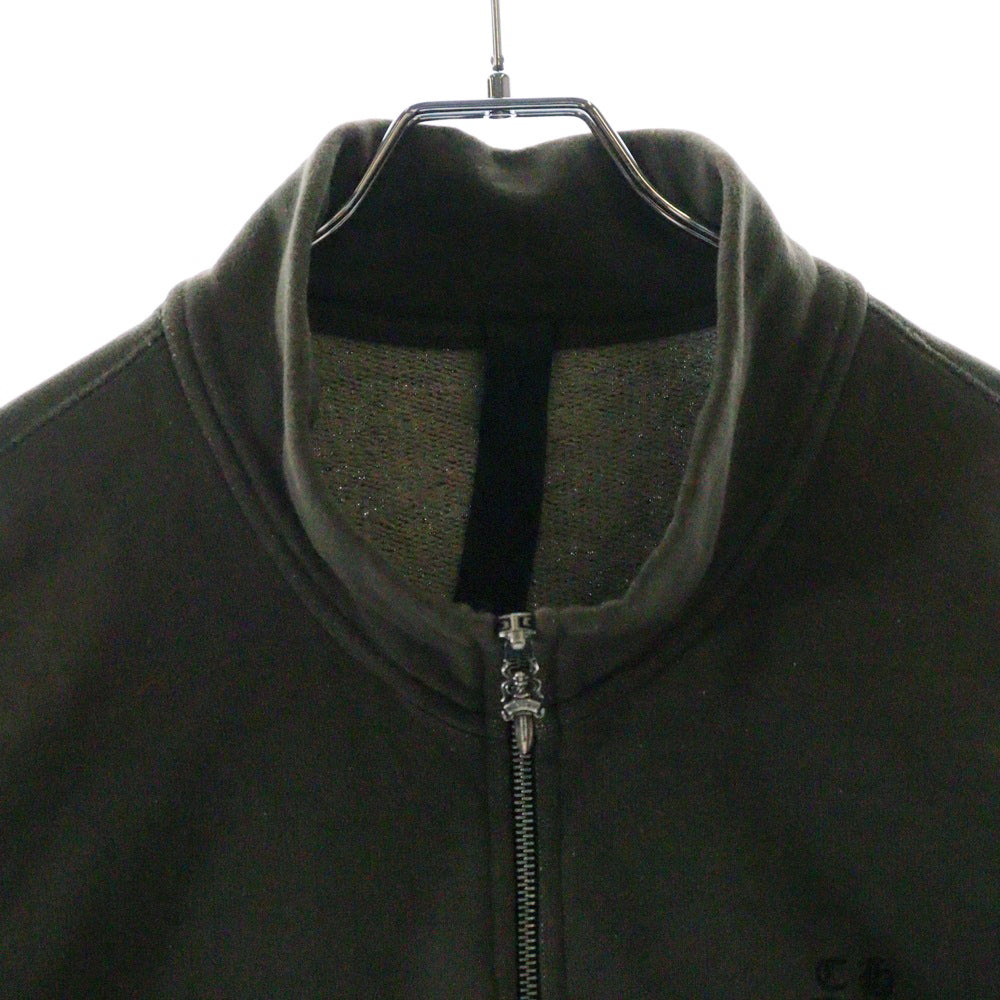 CHROME HEARTS(クロムハーツ) GRP Y NOT2-TND 1/2 ZP PLVR ワイノット バーティカルロゴ ハーフジップスウェットトレーナー カーキ