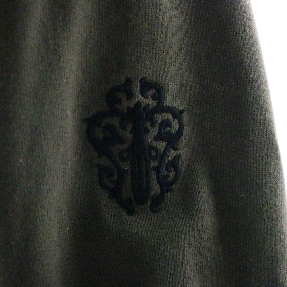 CHROME HEARTS(クロムハーツ) GRP Y NOT2-TND 1/2 ZP PLVR ワイノット バーティカルロゴ ハーフジップスウェットトレーナー カーキ