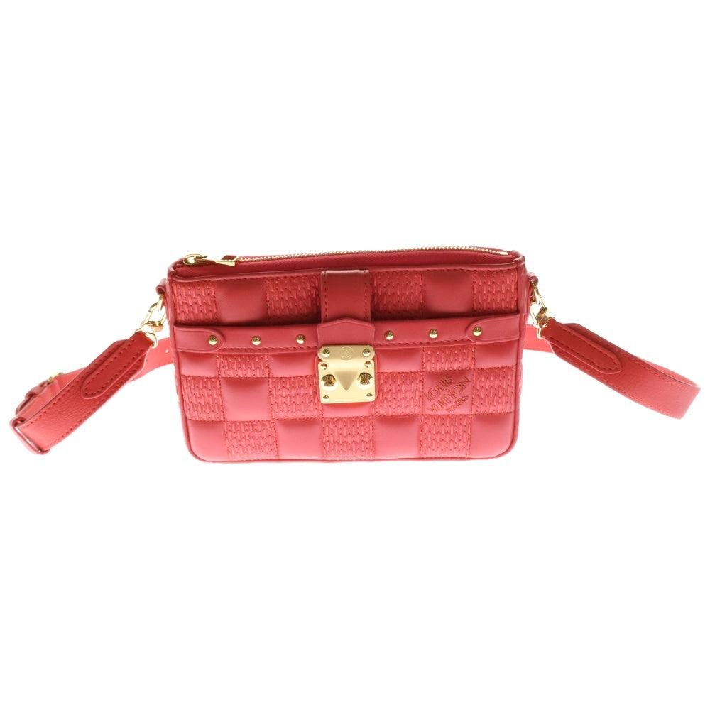 LOUIS VUITTON(ルイヴィトン) TROCA M59049 ラムスキン ダミエジャイアントポシェットトロカ 2WAYショルダーバッグ ピンク